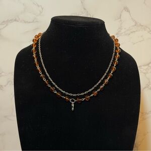 Jewel Kade Amber and Silver Necklace